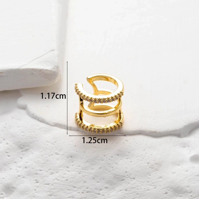 1 Piece Ear Cartilage Rings & Studs Minimalist Classic Style Heart Shape Pearl Flower Copper Inlay Zircon Ear Cartilage Rings & Studs