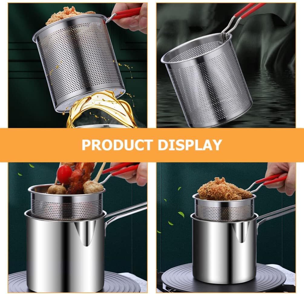 Stainless Steel Deep Frying Pot With Strainer