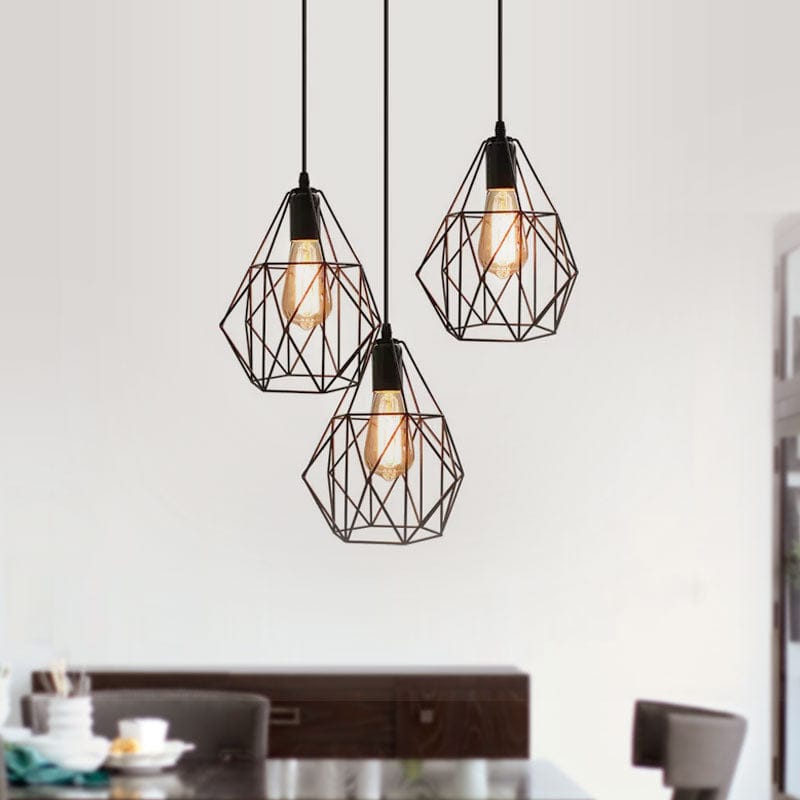 Triple Cage Pendant Lamp