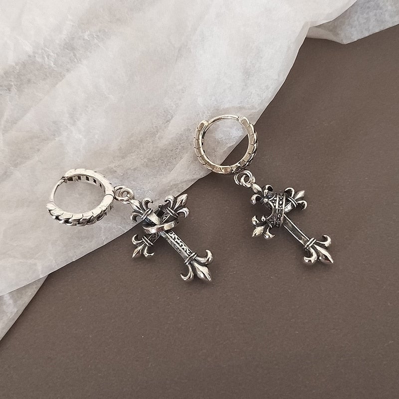 Silver Cross Earrings