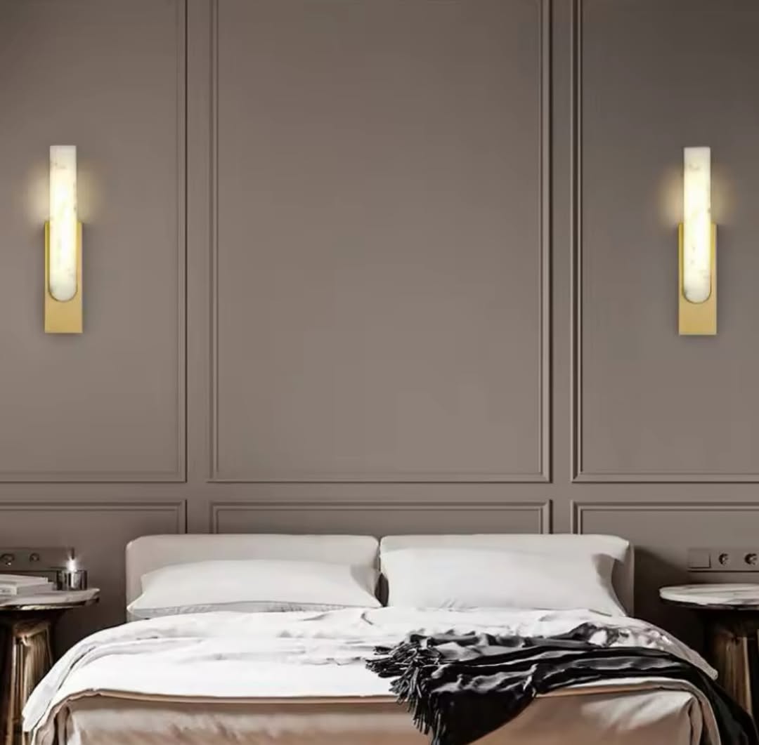 Minimalist Marble Effect Wall Sconce