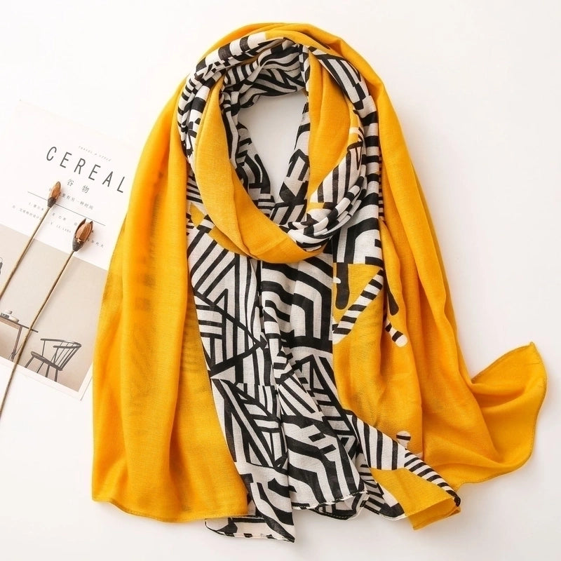 Summer Sunscreen Messy Linen Office Room Big Shawl Dual-use Versatile Thin Cotton Linen Silk Scarf