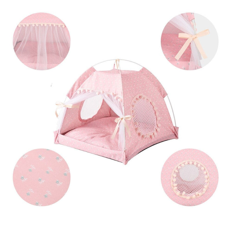 Foldable Cat Kennel Tent Bed