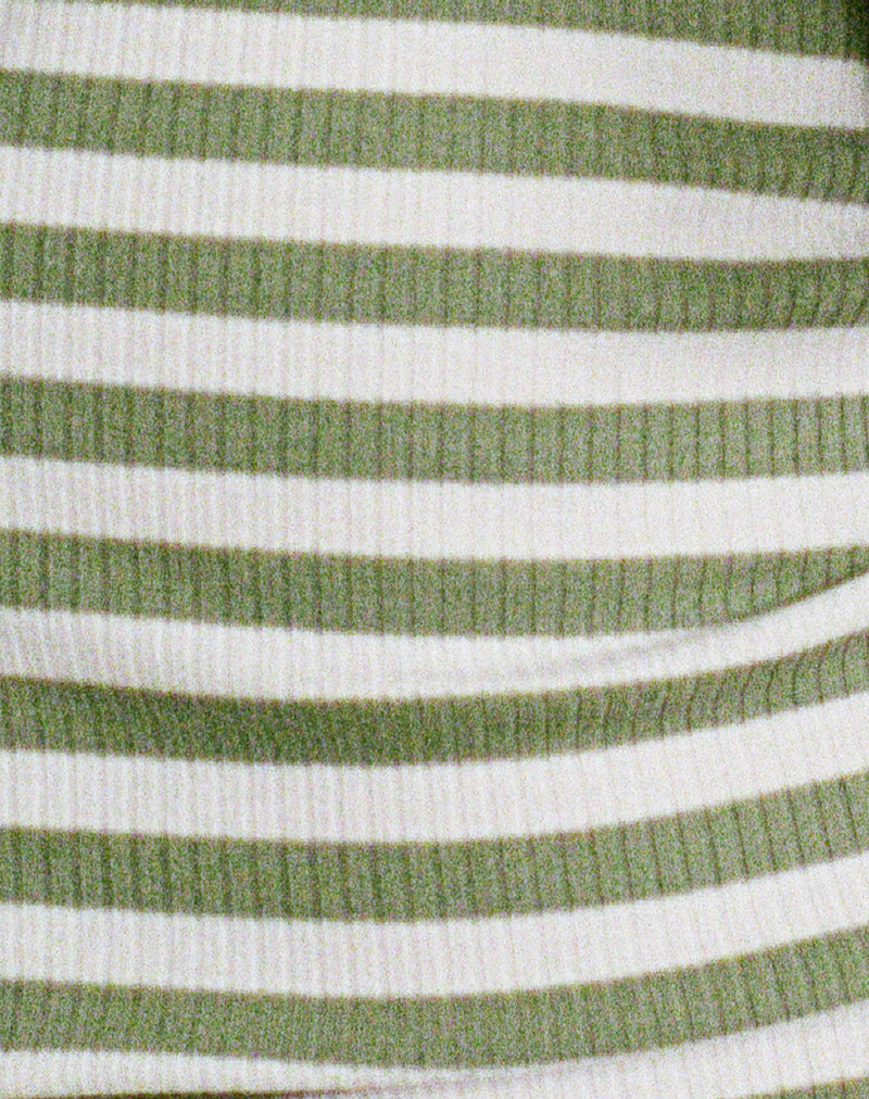 Amabon Top in Sage Green Stripe