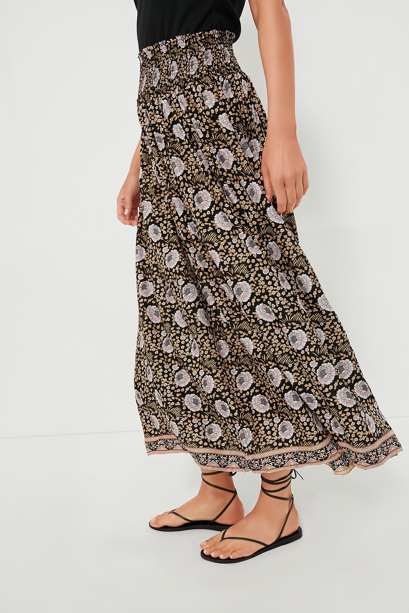 Vintage Flowers Sepia Bella Skirt