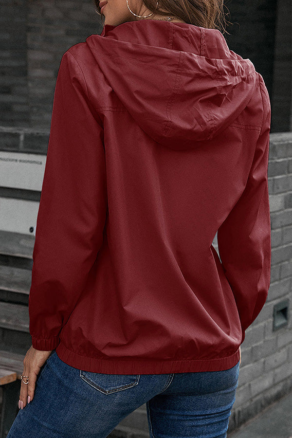 Casual Sportswear Solid Pocket Hooded Collar Outerwear