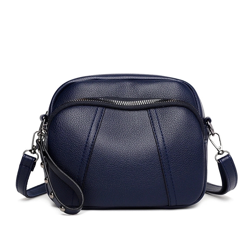 Women's Mini Pu Leather Solid Color Basic Square Zipper Crossbody Bag