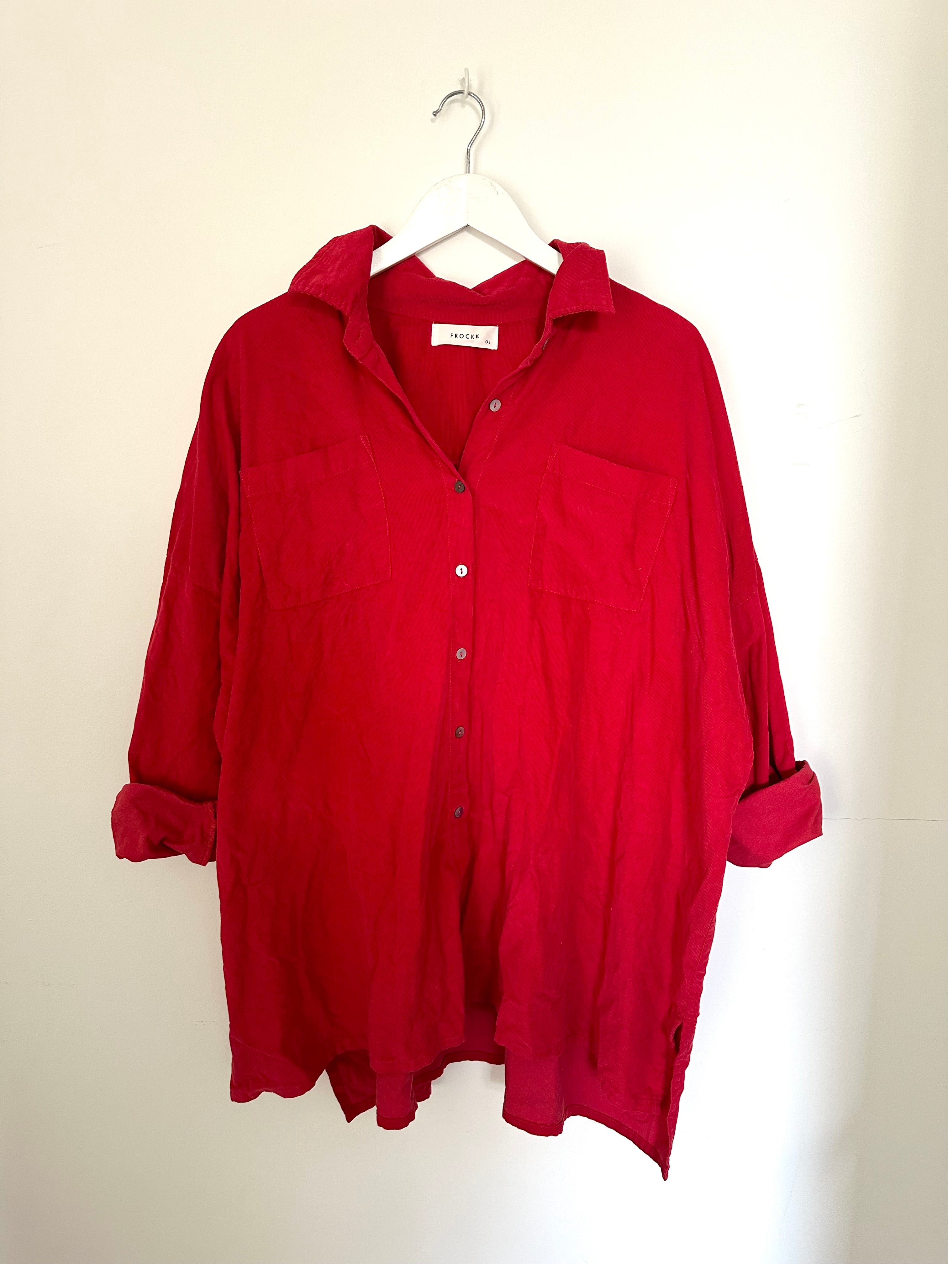 aiden oversized shirt - red cord
