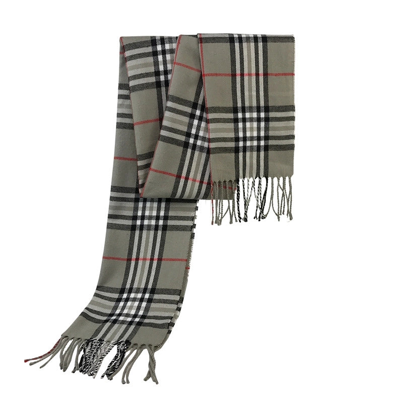 Autumn And Winter New Tassel Men's Scarf Double-sided Cashmere Scarf Long Tassel Warm Lovers Scarf