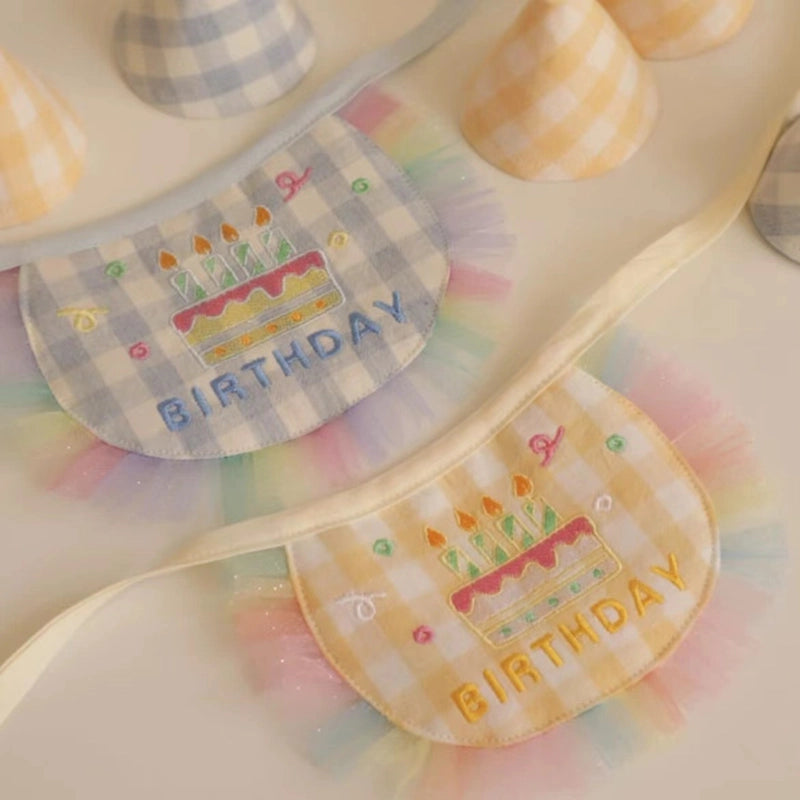 Spot  Cute Birthday Embroidery Dog Bib Pet Cat Dog Bib Saliva Towel