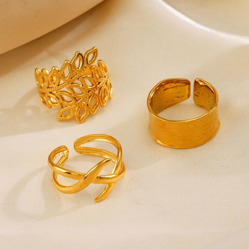 Minimalist Hand Heart Shape 304 Stainless Steel Plating Open Rings