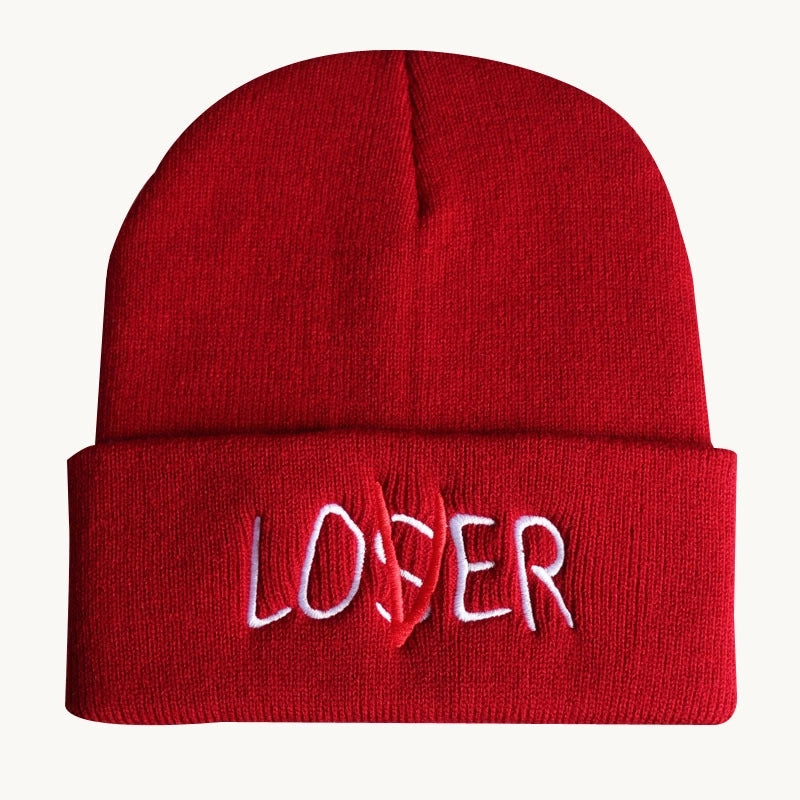 Unisex Fashion Letter Solid Color Crimping Wool Cap