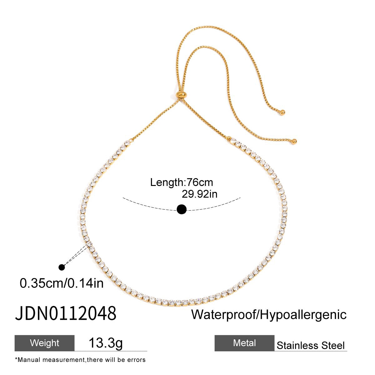 Stainless Steel Zircon Full Diamond Necklace Female Titanium Steel Clavicle Necklace Niche Short Jewelry