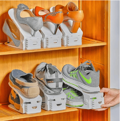 💥48% OFF-Adjustable Double Layer Stack Shoe Holder