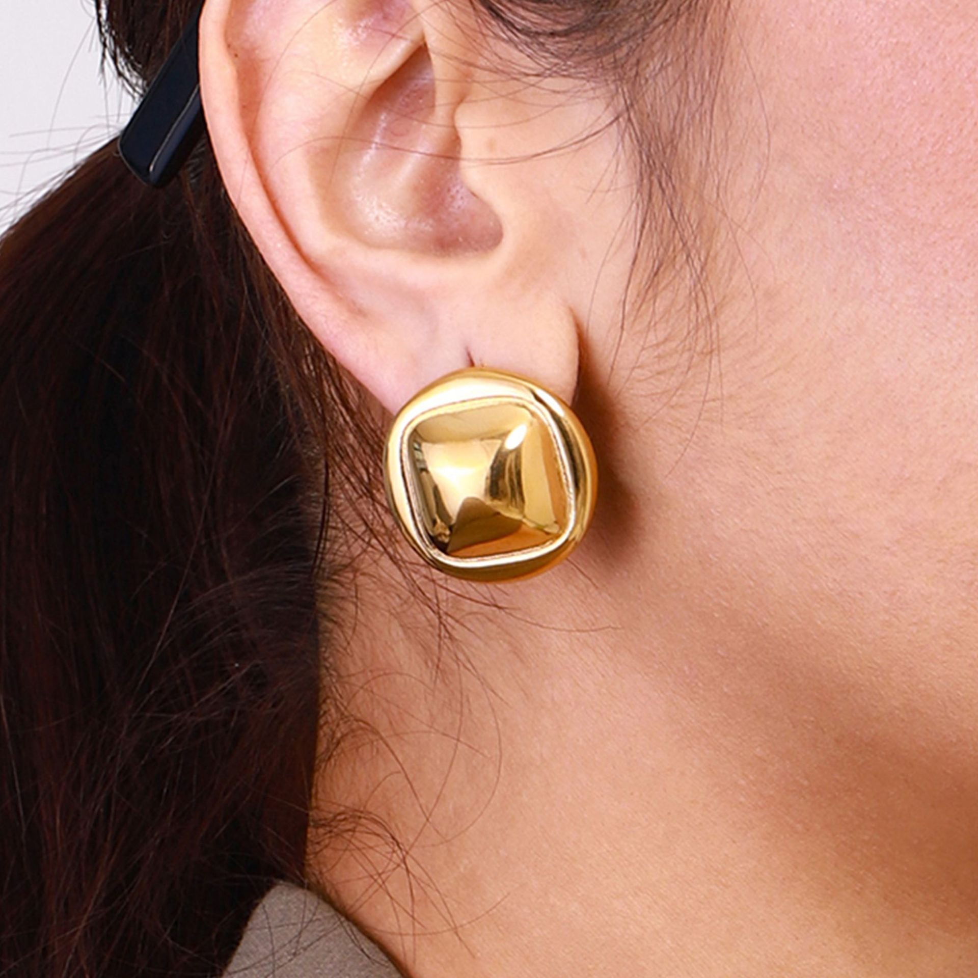 Jie Ding Titanium Steel Earrings Niche Earrings Stainless Steel Earrings