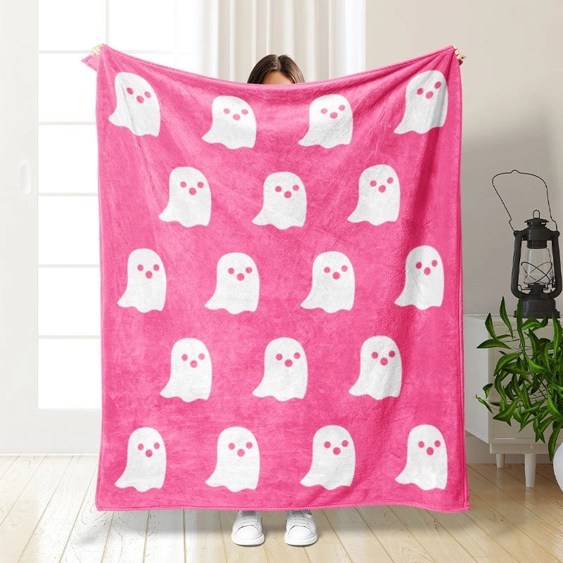 Halloween Cute Pumpkin Bat Ghost Polyester Blanket Couch & Sofa Decor