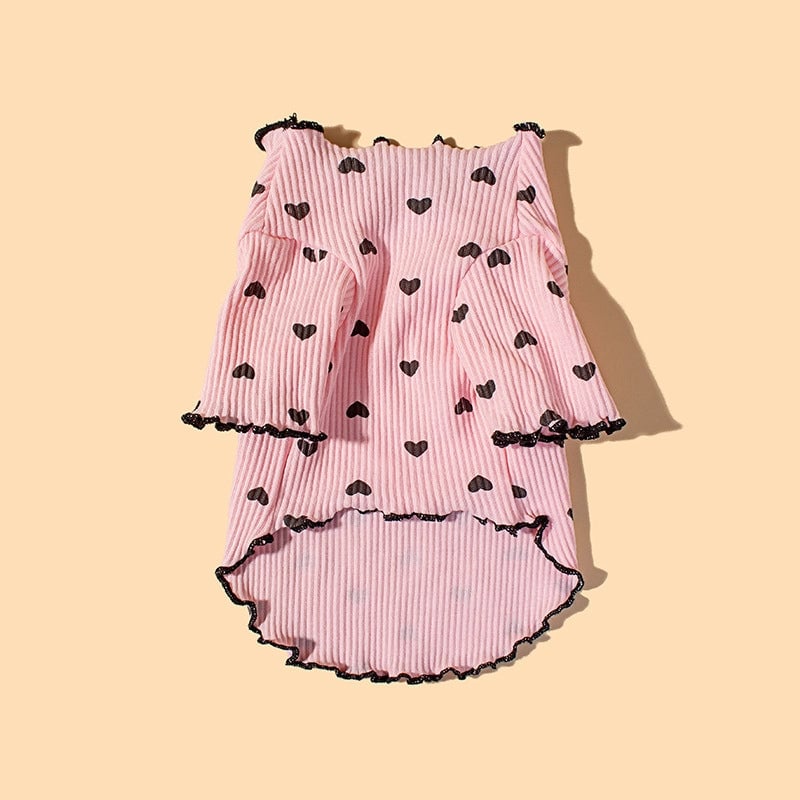 Princess Polyester Heart Shape Pet Clothing