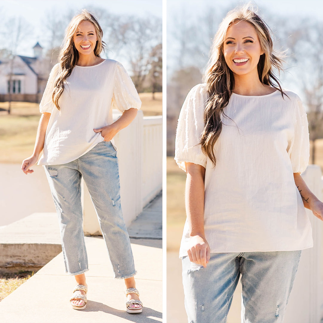 Sweet Sundays Top. Cream