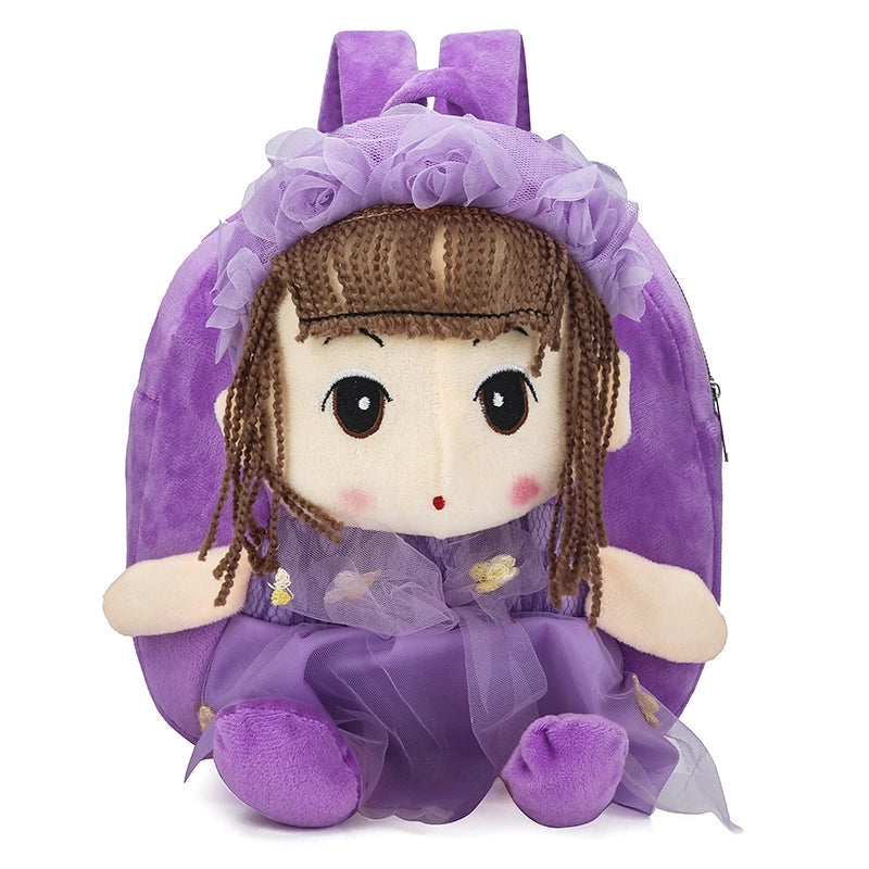 Factory Direct Supply In Stock 1-4 Years Old Boys And Girls Cartoon Backpack Cute Canvas Backpack Doll Children's Schoolbag