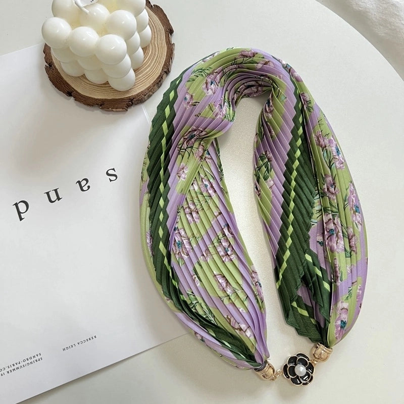 Women's Elegant Geometric Satin Printing Silk Scarf