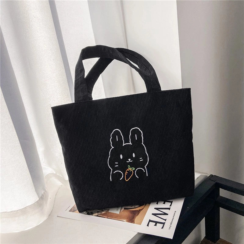 Women's Large Nylon Cartoon Bear Cute Square Open Shoulder Bag