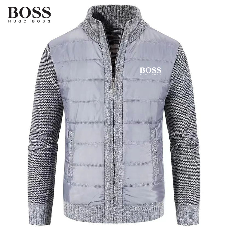 BOSS Men Band Collar External Trench Coat