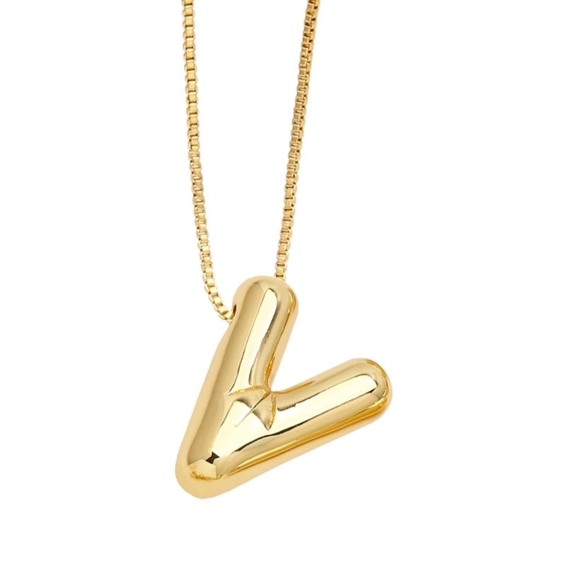 Minimalist Letter Copper Plating Pendant Necklace