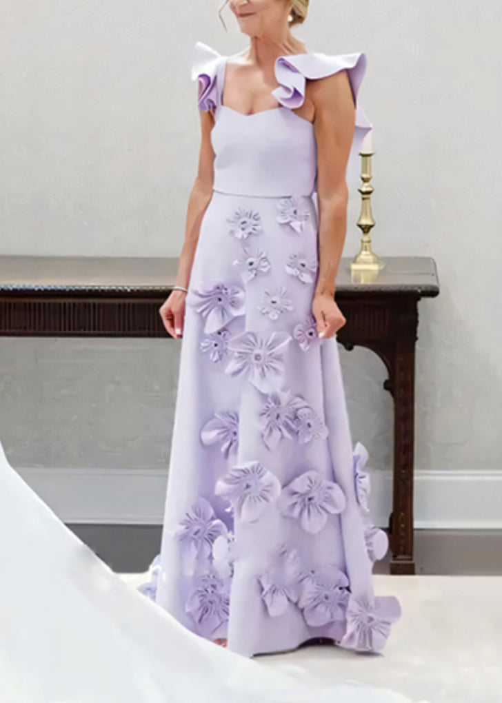 Floral White Ruffled Pockets Cotton Party Dress Sleeveless