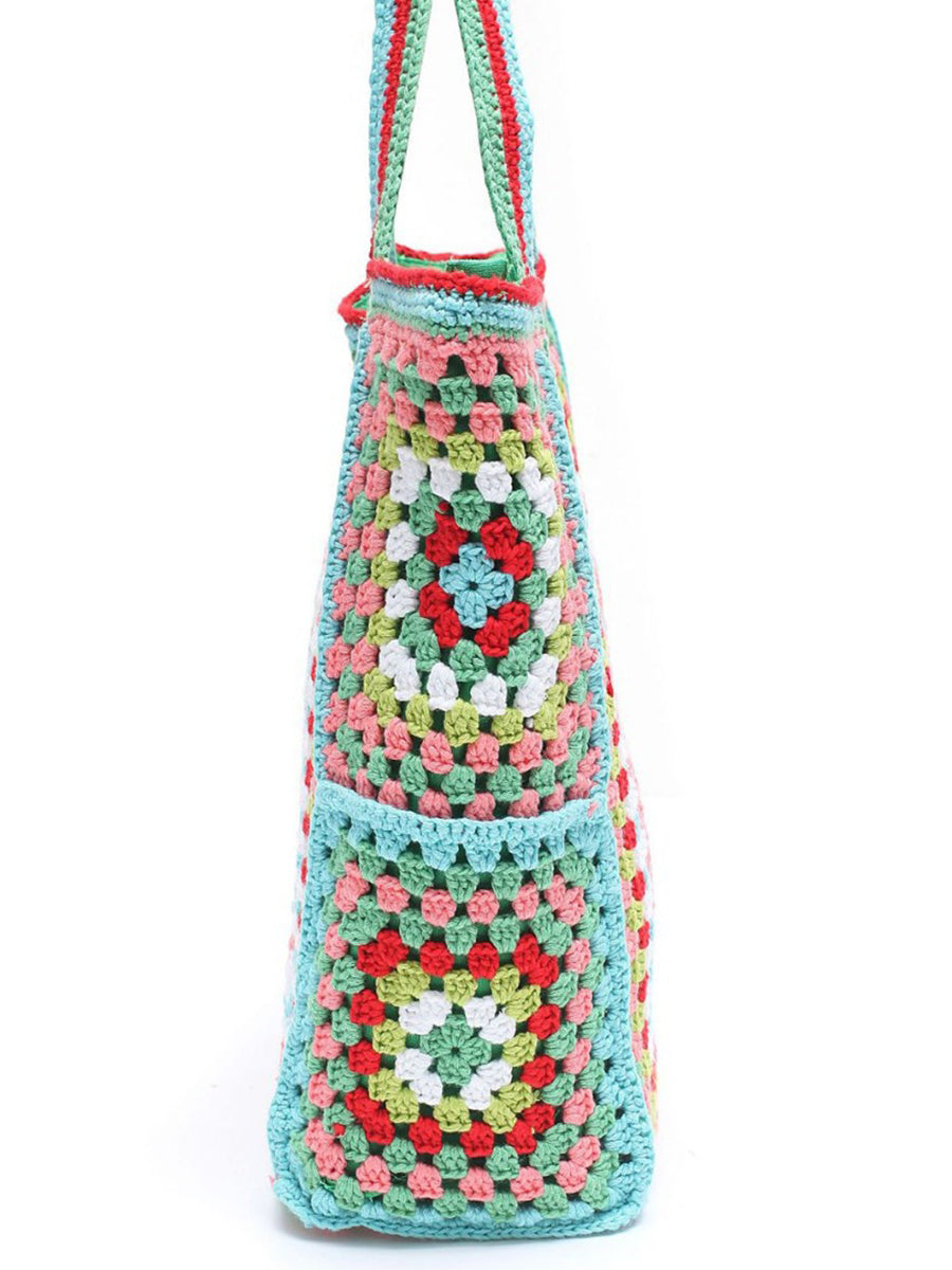 Women Summer Ethnic Knitted Shoulder Bag