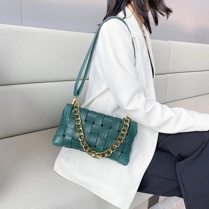 Single Shoulder Crossbody Woven Square Small Bag