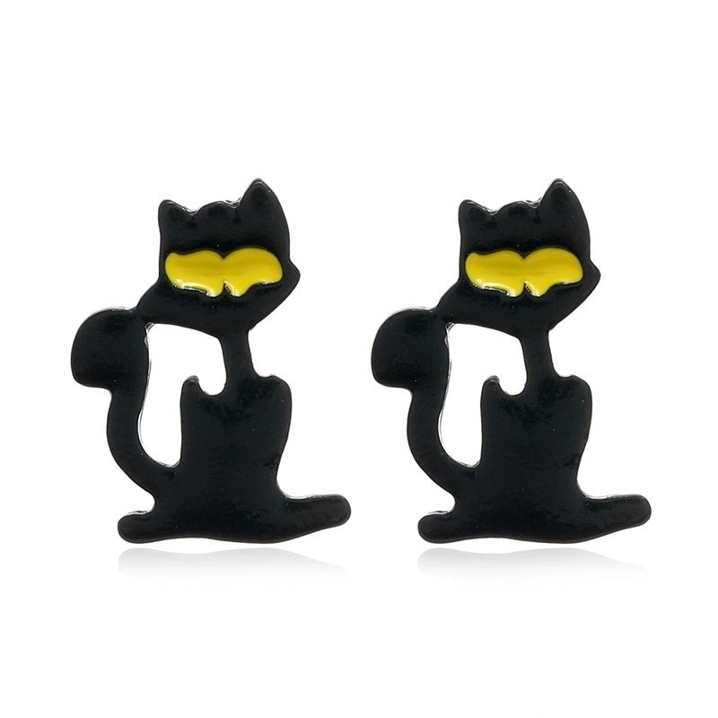 6 Pieces Gothic Cat Spider Alloy Women'S Drop Earrings 1 Pair