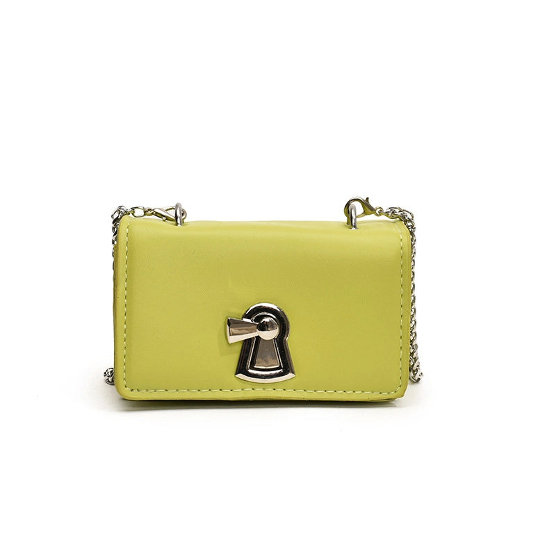 Women's Pu Leather Solid Color Vintage Style Classic Style Square Lock Clasp Crossbody Bag