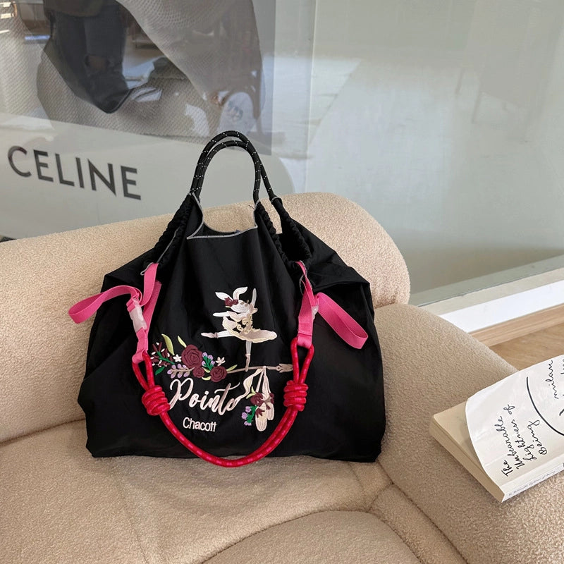 Women's Large Nylon Animal Donuts Basic Classic Style Square Open Shopping Bags