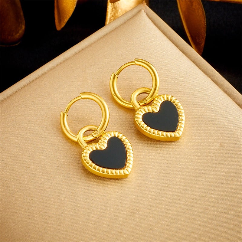 Fashion Women Heart Titanium Steel Electroplating Jewelry Sets
