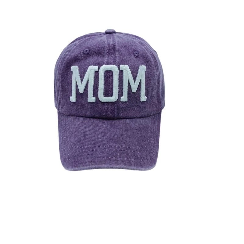 Women's Mama Minimalist Solid Color Patchwork Flat Eaves Baseball Cap