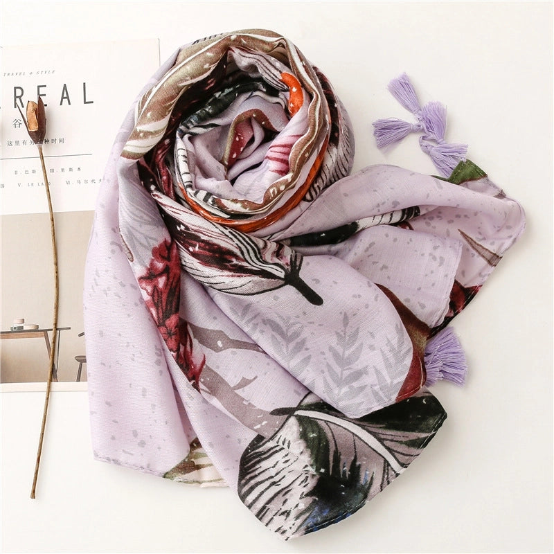 Women's Elegant Geometric Polyester Printing Winter Scarves