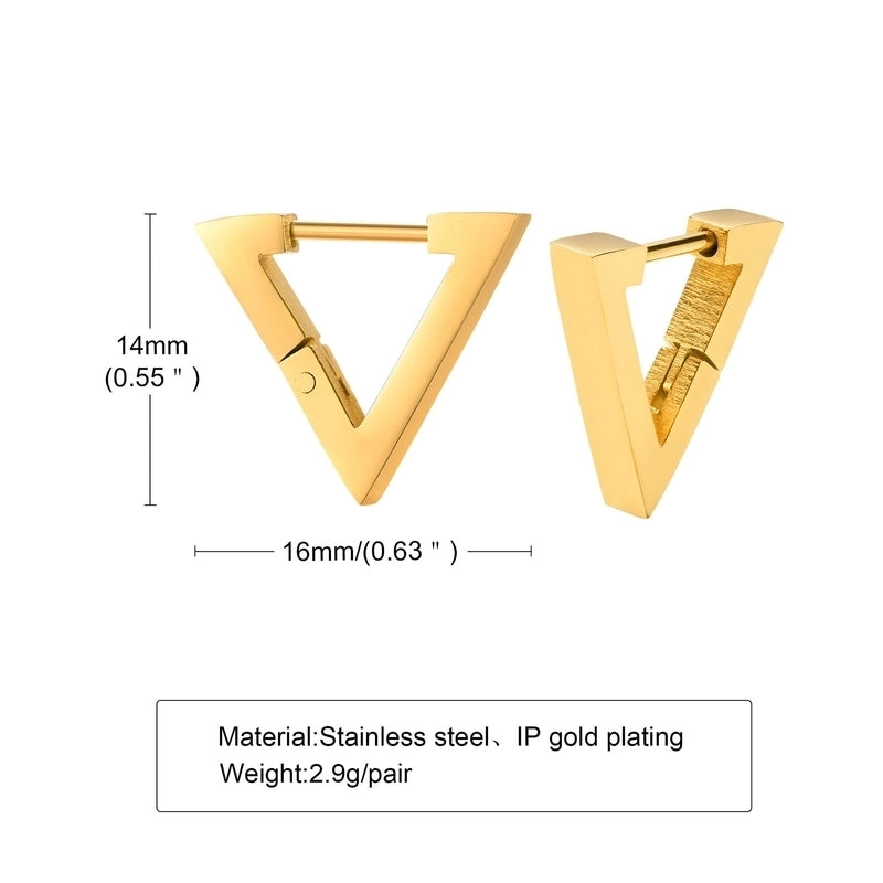 1 Pair Minimalist Geometric Plating 201 Stainless Steel Gold Plated Hoop Earrings