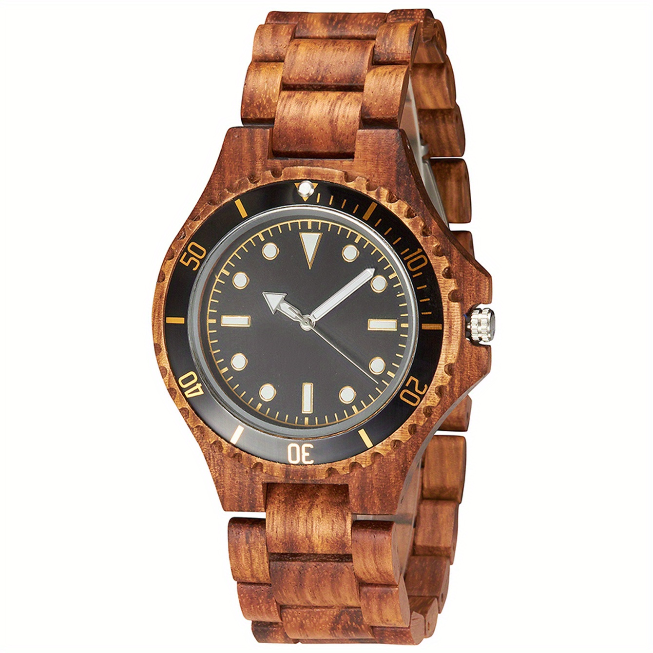 1pc Advanced Handmade Wooden Quartz Men's Watch
