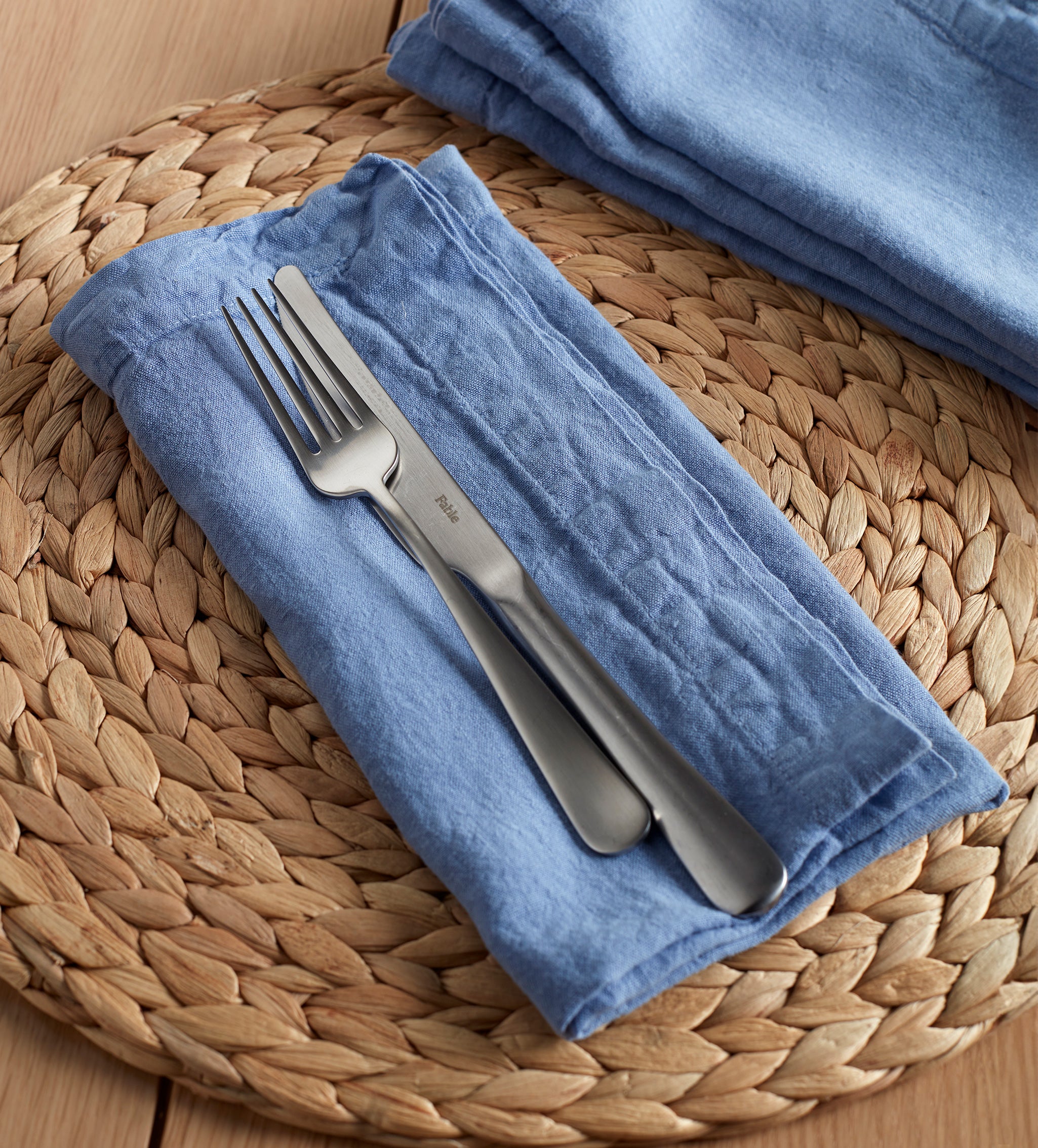 Cornflower Blue 100% Linen Napkins - Set of 4