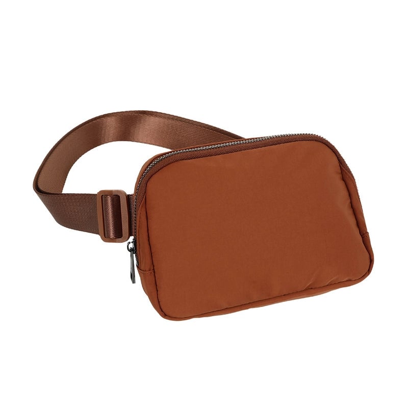 Unisex Basic Solid Color Nylon Waist Bags