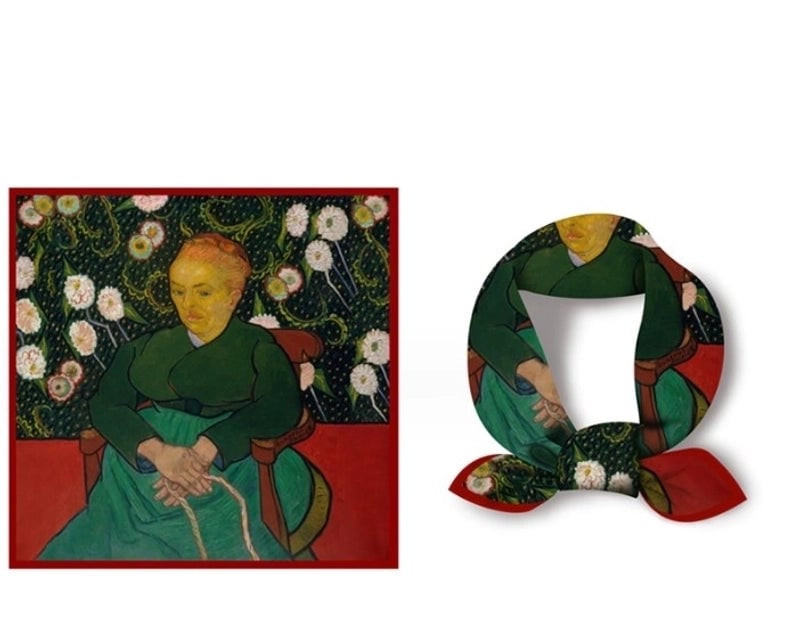 Women's Elegant Oil Painting Polyester Silk Scarf