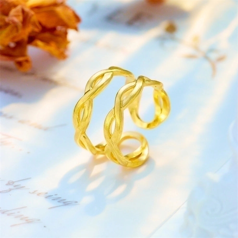 Basic Cross Star 304 Stainless Steel 18K Gold Plated Gold Plated Stainless Steel Rings
