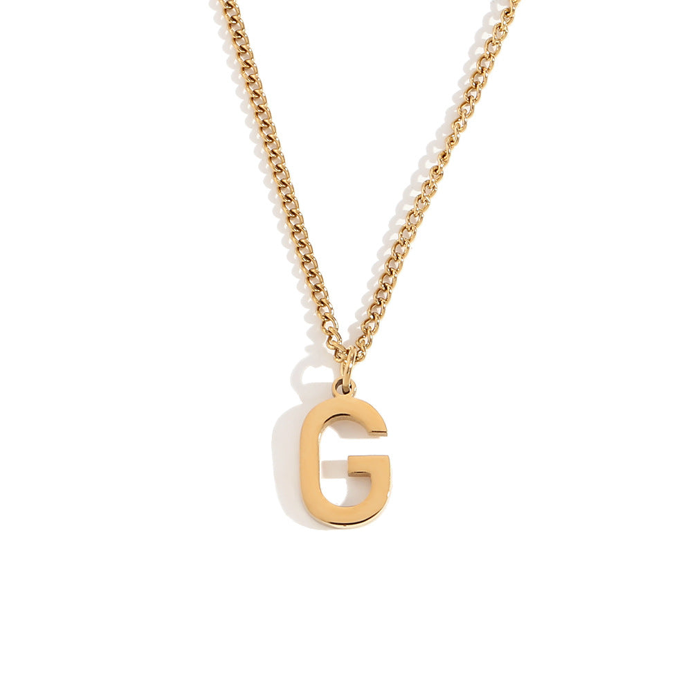 Fashion Letter Number Geometric Text Stainless Steel 18K Gold Plated Necklaces