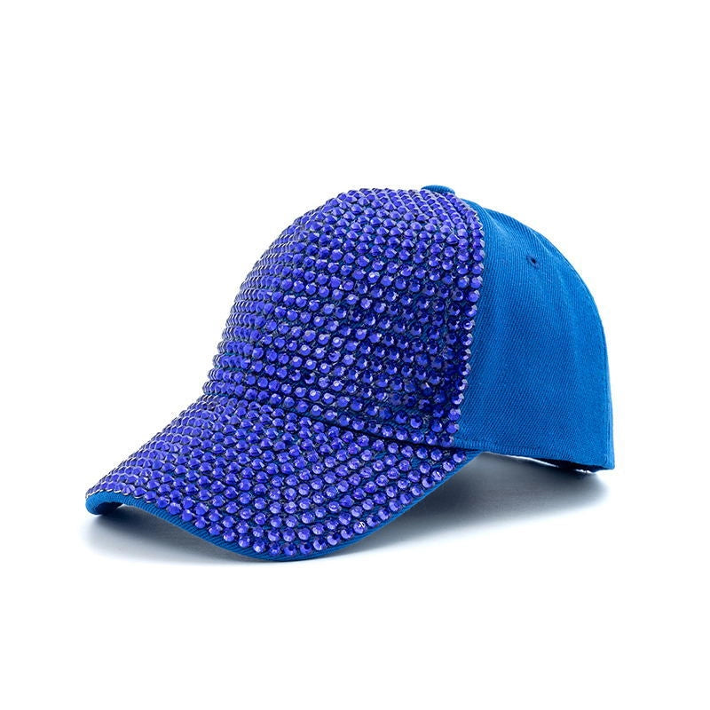 Women's Elegant Color Block Chain Curved Eaves Baseball Cap