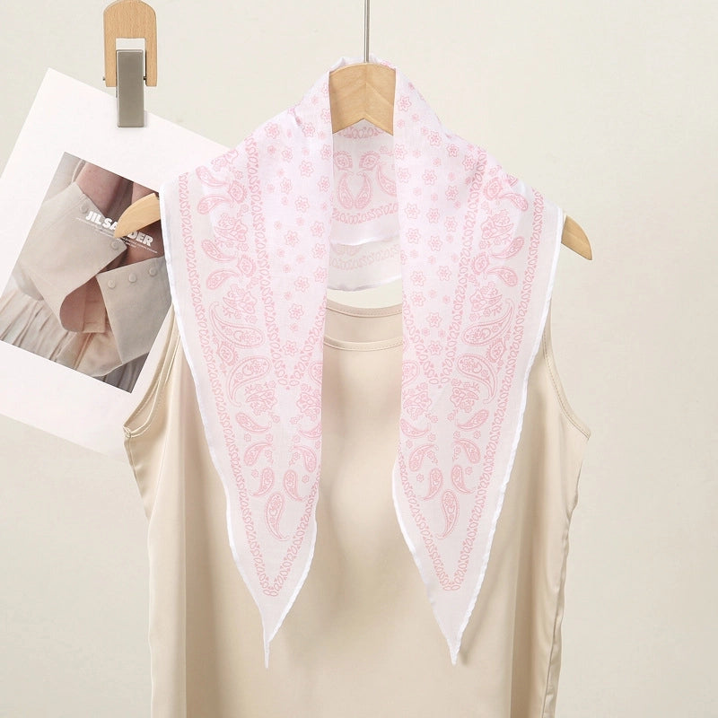 Women's Elegant Basic Solid Color Cotton Silk Scarf