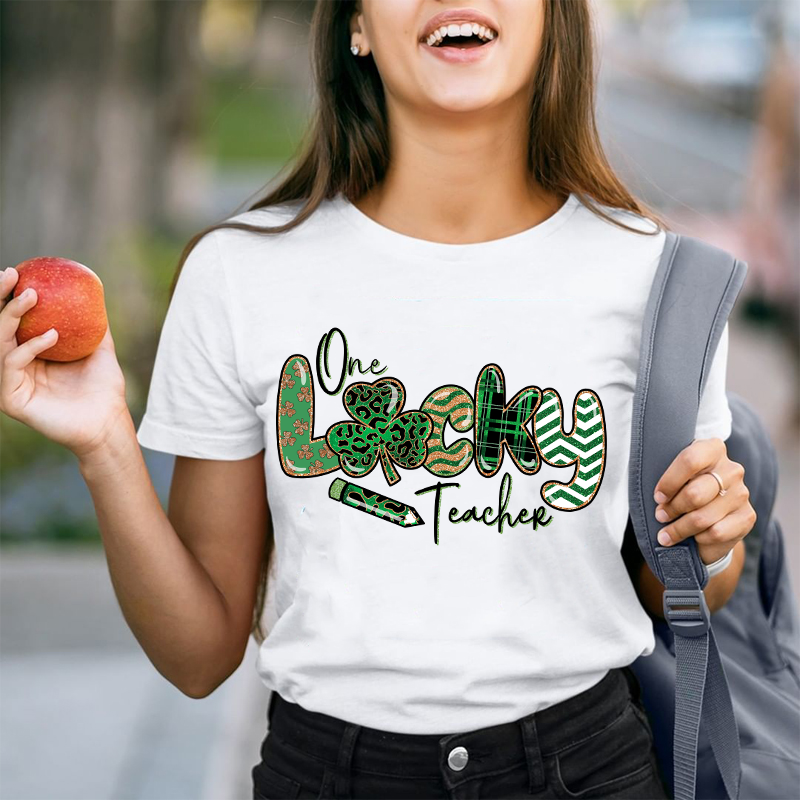 Clover Shinning One Lucky Teacher T-Shirt