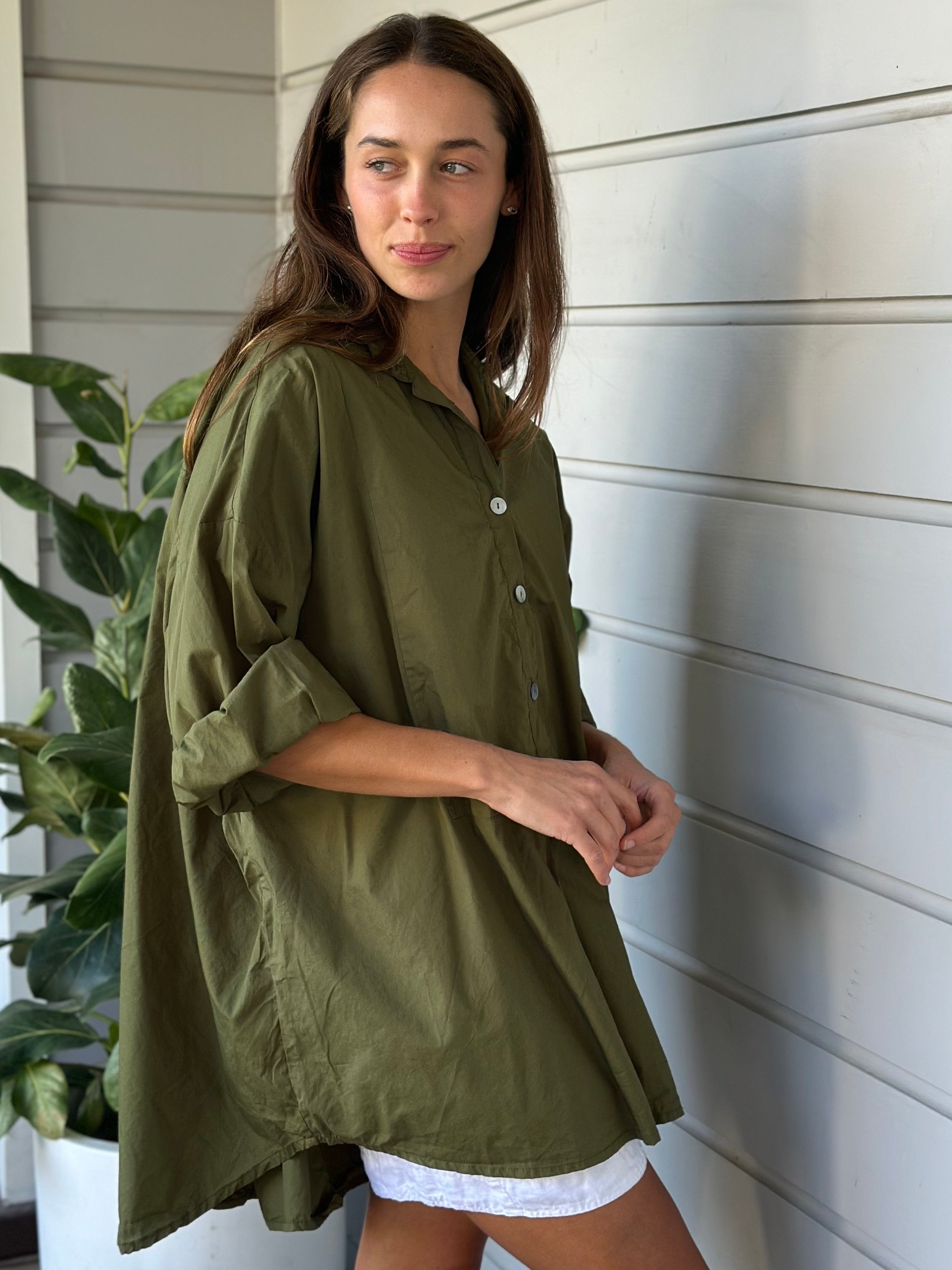 megan shirt - army cotton