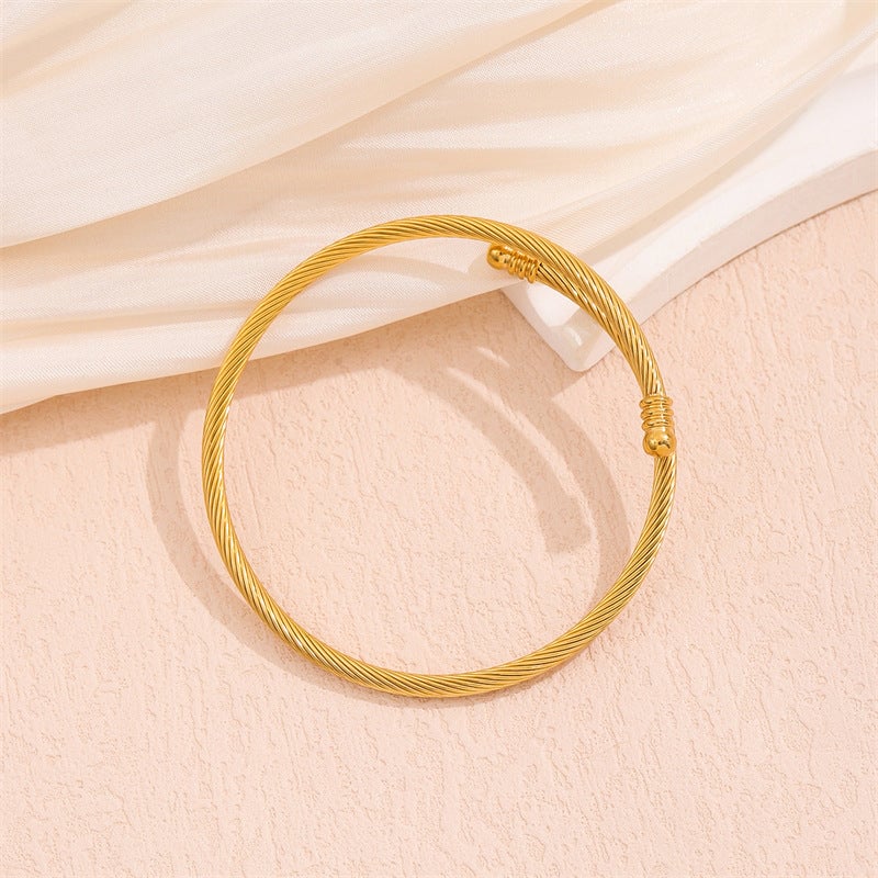 Minimalist Round Stainless Steel Electroplating Bangles