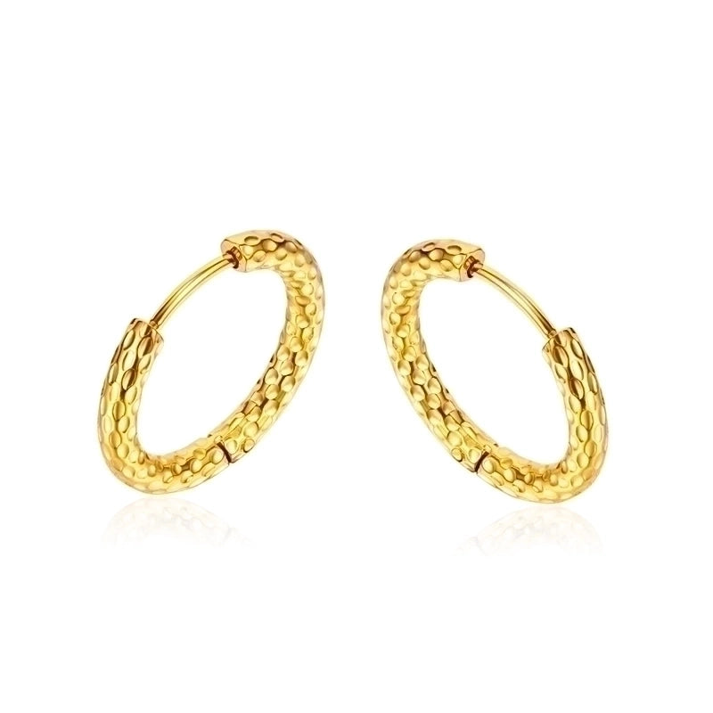 1 Pair Minimalist Classic Style Circle Patchwork 304 Stainless Steel Hoop Earrings