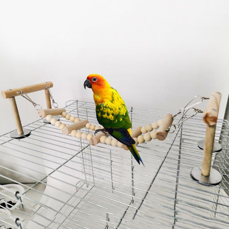 Wooden Parrot Perches Stand Toys